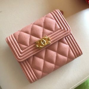 Chanel pink quilted wallet NfS